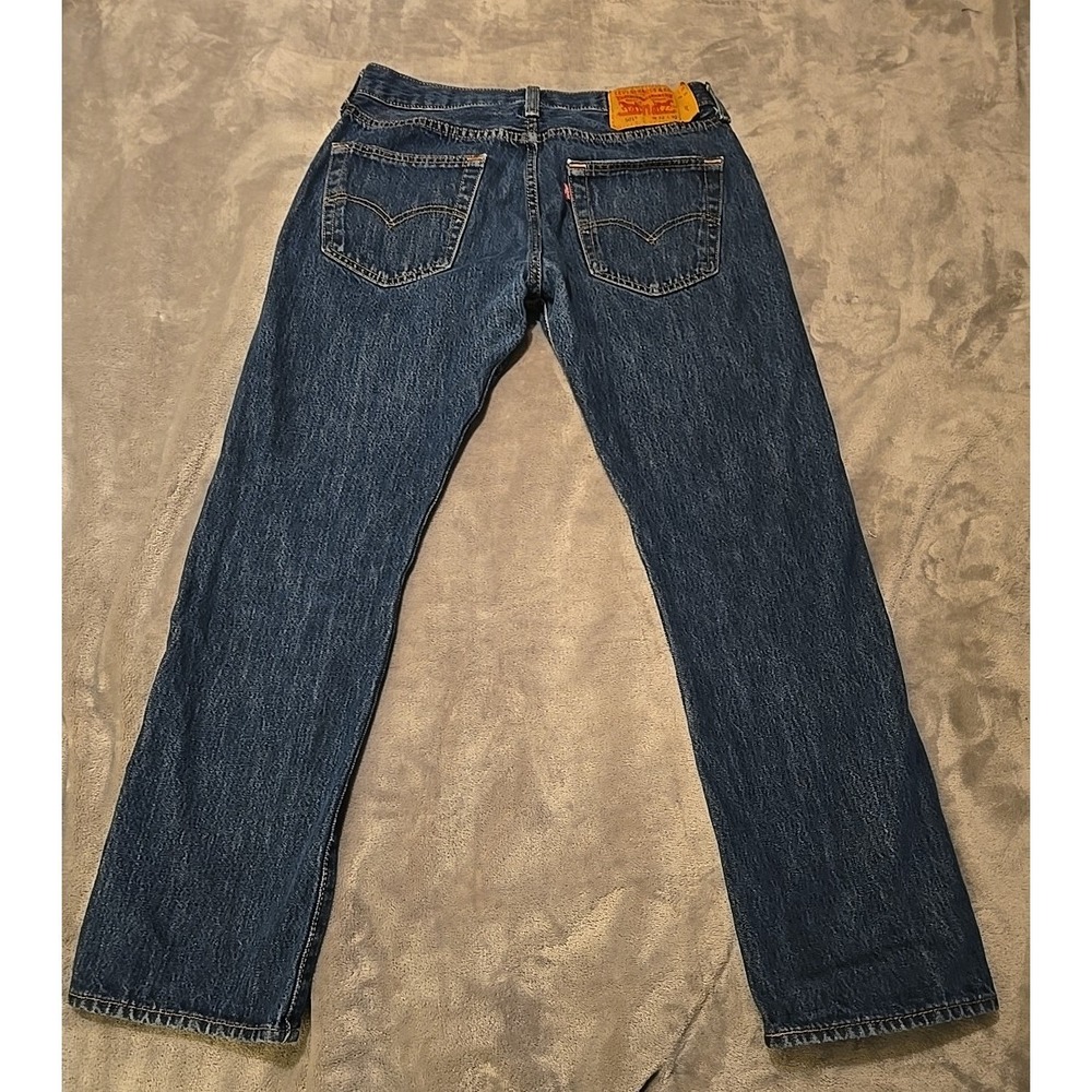 Levis 501 Button Fly Jeans Dark Blue 32x30 Y2K - Picture 10 of 11